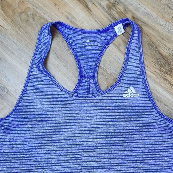 ☔️💜Adidas Purple Racerback Athletic Sleeveless Top Medium - Picture 3 of 9